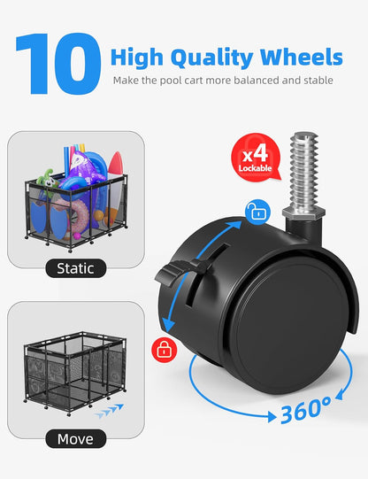 Outdoor Mesh Rolling Pool Float/Toy Storage Bin