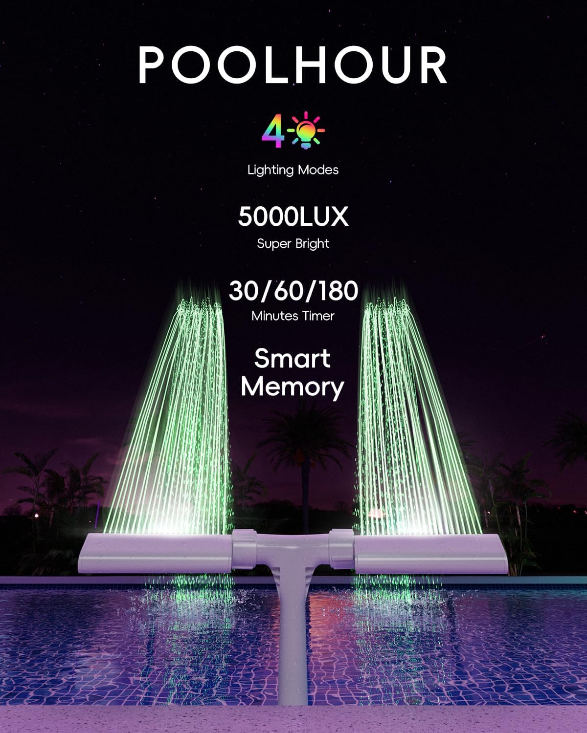 Gray LED Pool Fountain Lights