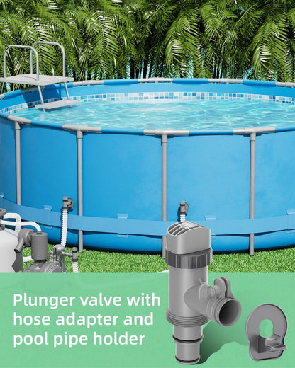 Above Ground Pool Plunger Valve & Pipe Holder Set
