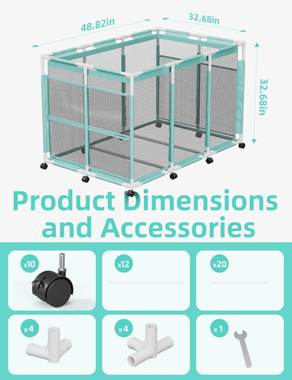 Outdoor Mesh Rolling Pool Float/Toy Storage Bin