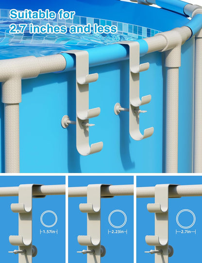 3-Hook Adjustable Heavy-Duty Pool Pole Hanger