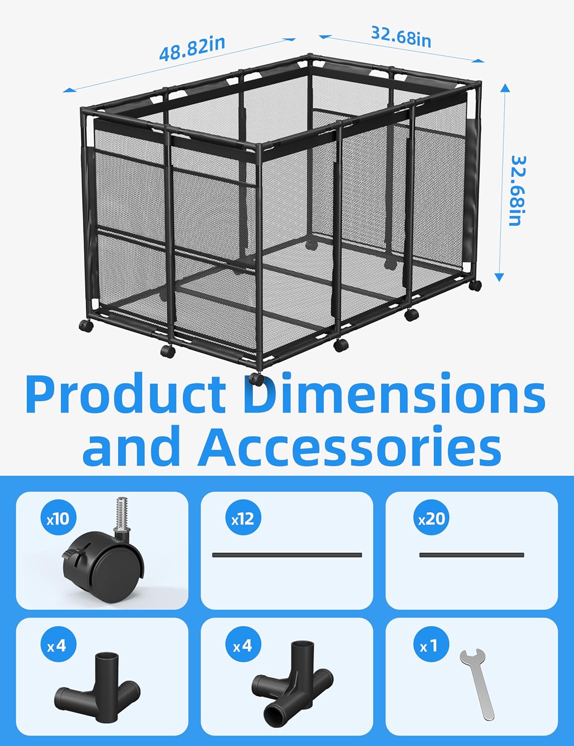 Outdoor Mesh Rolling Pool Float/Toy Storage Bin