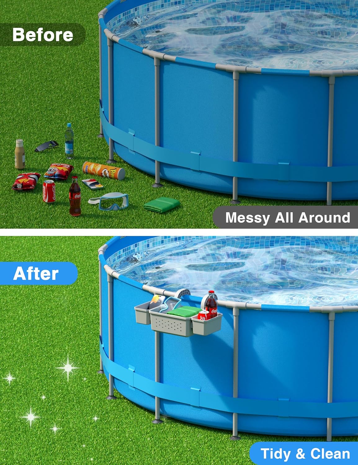 2Pack Stretchable Poolside Storage Basket