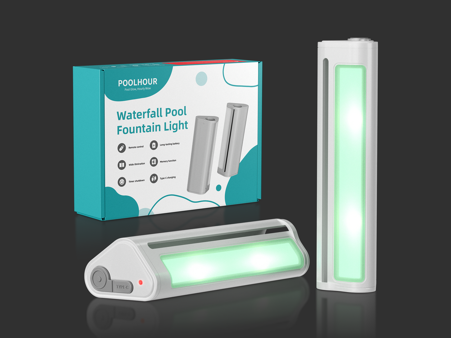 Gray LED Pool Fountain Lights