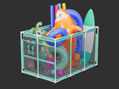 Outdoor Mesh Rolling Pool Float/Toy Storage Bin